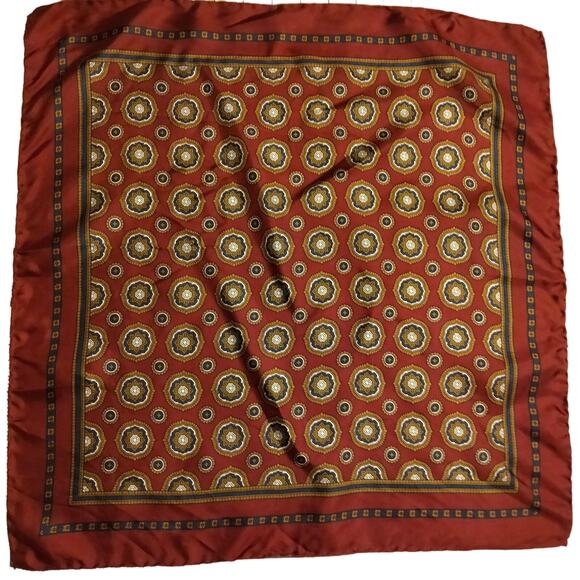 Christian Dior Vintage 80's Burgundy 100% Silk Scarf